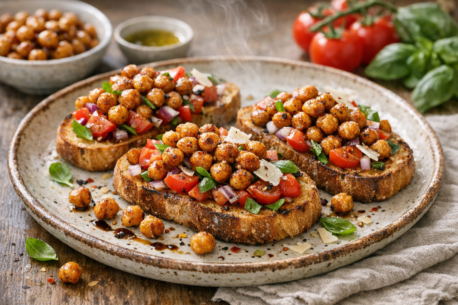 Crispy Chickpea Bruschetta